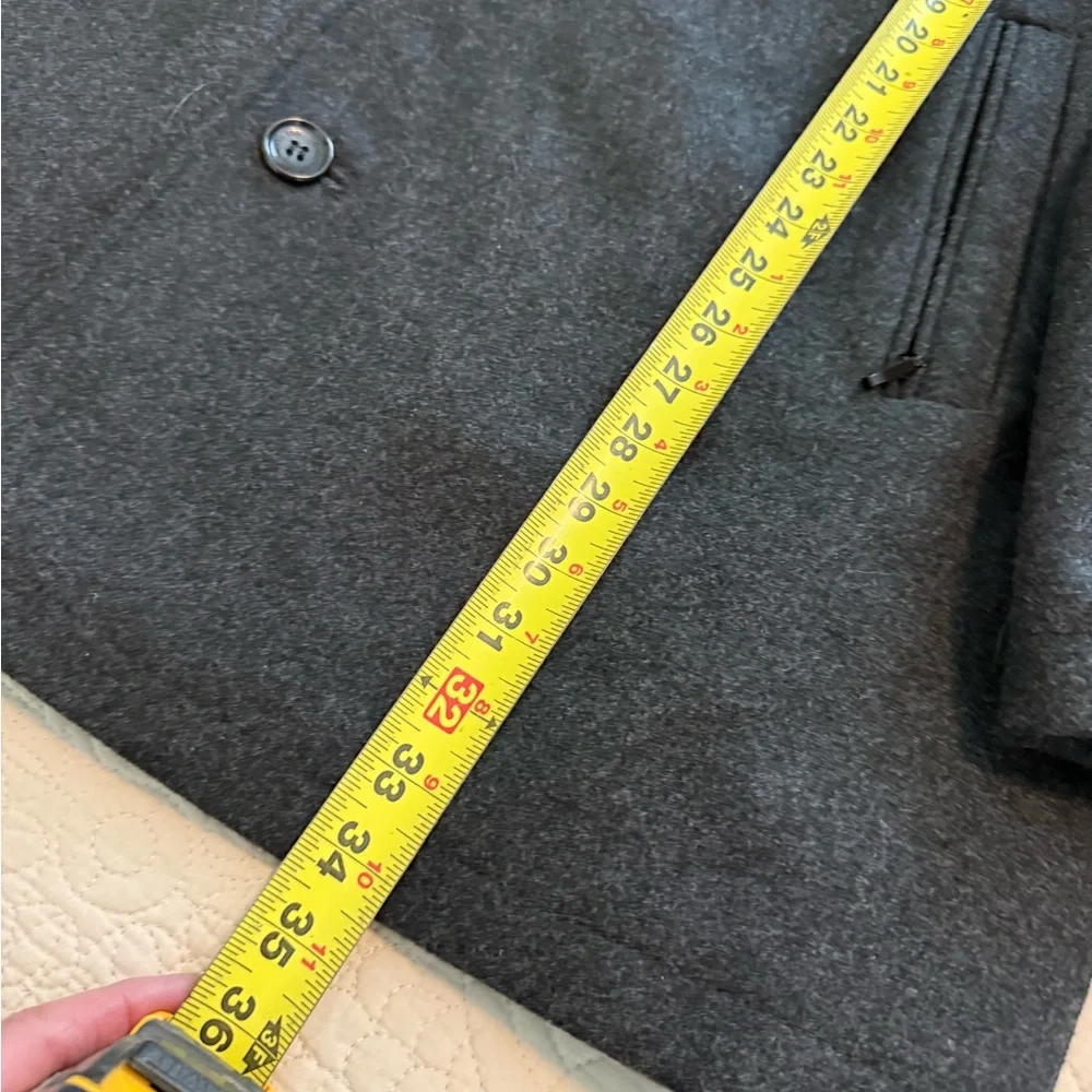 London Fog Charcoal Pea Coat Trench Coat - Picture 11 of 11